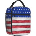 thumbnail image 2 of Lunch Bag Red Blue White American Flag Insulated Lunch Box For Work Adult Cooler Bag Lunch Tote Bag Reusable Office Picnic Beach Adjustable Shoulder Strap, 2 of 6