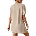 thumbnail image 2 of Women'S 2 Pieces Short Sleeve Lounge Sets Oversized T-Shirts and Biker Shorts XL, 2 of 7