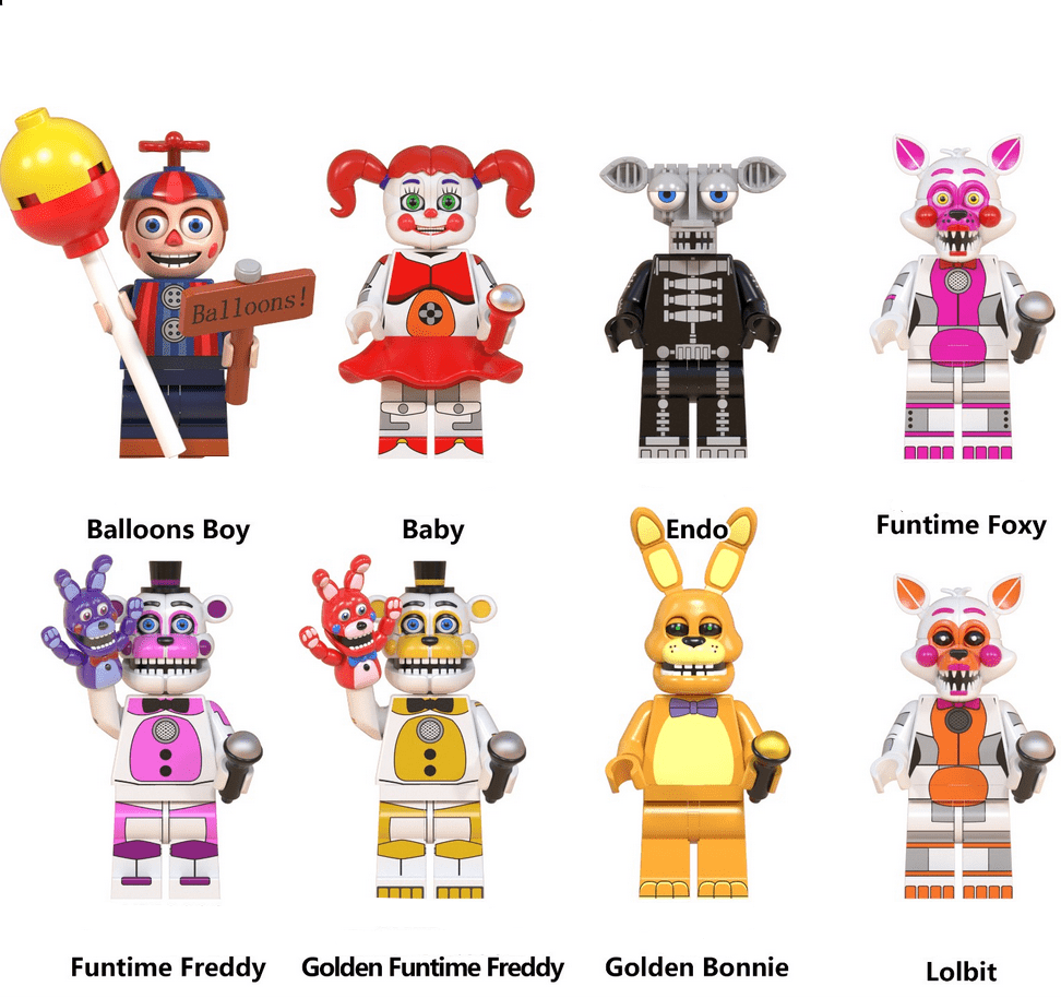 Harbrot Five Nights at Freddy's Action Figures, Halloween Series Five Nights at Freddy's Toys Children's Building Toys Sets 3D Kids Puzzles Halloween Decorations, Building Blocks for Kids Ages 4-8, C