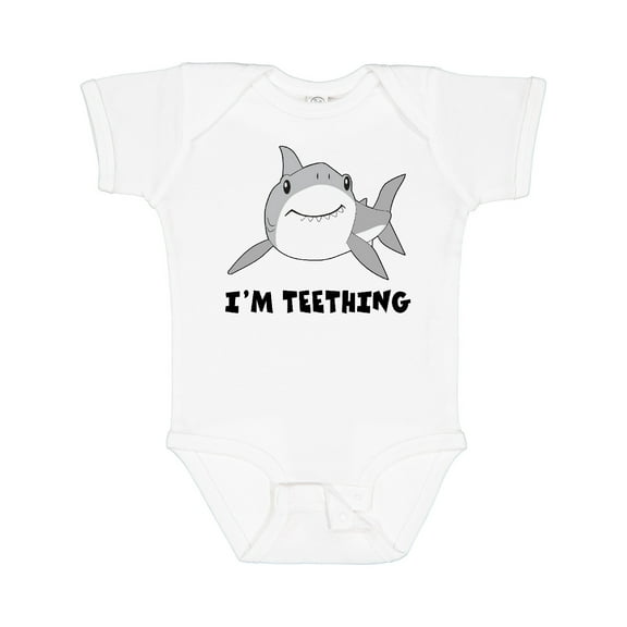 Inktastic I'm Teething Cute Shark Boys or Girls Baby Bodysuit