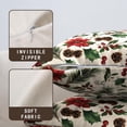 thumbnail image 5 of Christmas Poinsettia Pillow Covers 20x20 Inch Set of 2 Holly Berry Pine Cones Xmas Decorative Throw Pillows Vintage Red Green Floral Winter Holiday Pillow Cases for Home Couch Sofa, 5 of 6