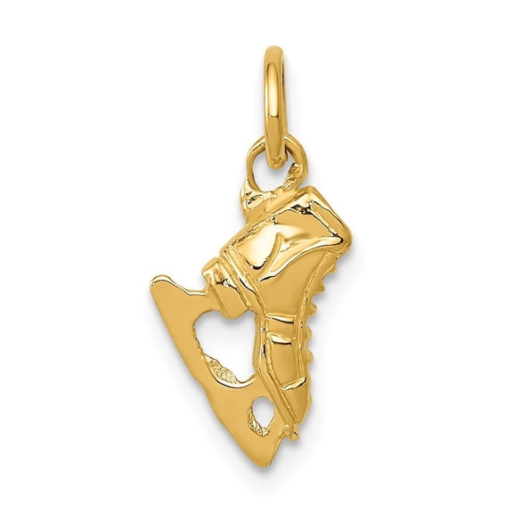 14k Yellow Gold Ice Skate Charm - 1.1 Grams - Measures 16.4x8.4mm