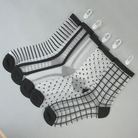 

Poseidon Striped Heart Dots Bow Women Summer Ultra Thin Transparent Over Ankle Socks