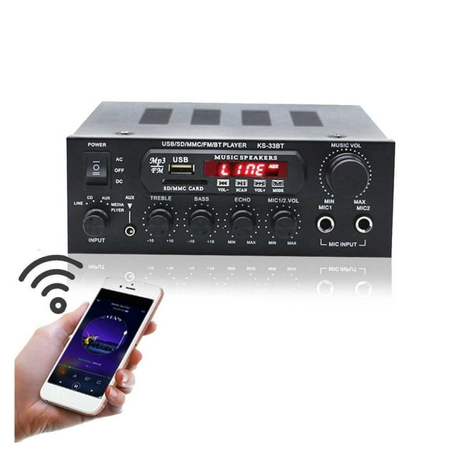 Bluetooth Stereo Amplifier Hifi Digital Audio Home Karaoke Power Amplificador Car Auto Amplifier HiFi USB Audio Processor ,Efficient Heatsink