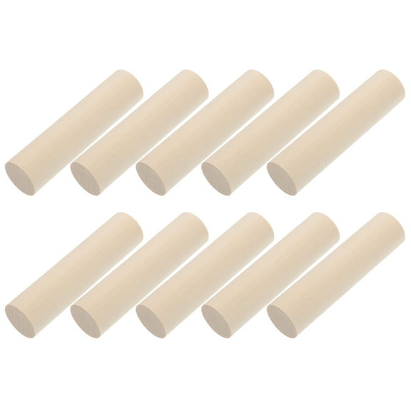 Onaparter Small Wood Round Sticks Carved Wooden DIY Ornament Natural Ornaments Basswood 10 Pcs （As Shown）