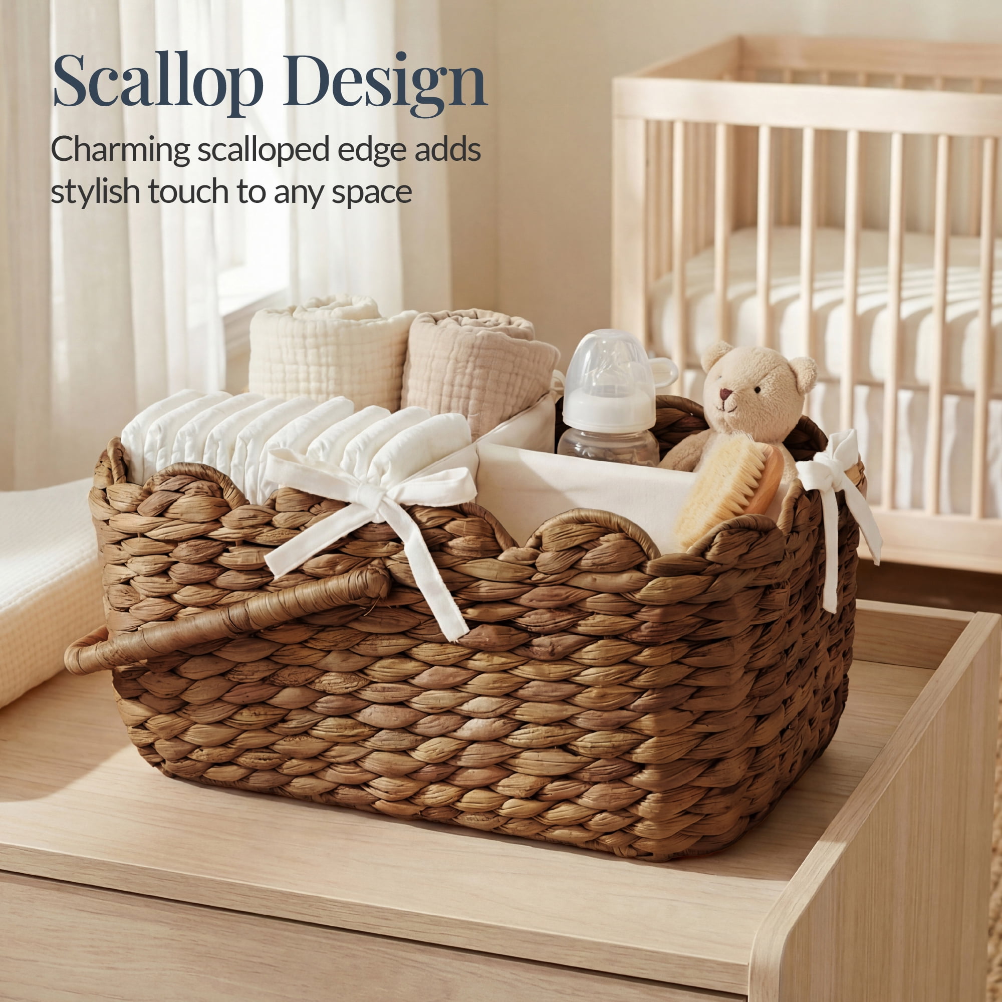 Best Choice Products Diaper Caddy Organizer for Baby, Large Portable Nursery Organizer w/ Divider & Handles - Chestnut