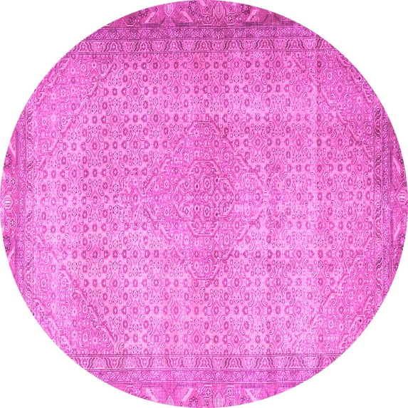 Ahgly Company Indoor Round Persian Pink Traditional Area Rugs, 7' Round