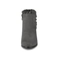 thumbnail image 2 of Unique Bargains Women's Ruffle Block Heel Ankle Boots Grey (Size 8), 2 of 8