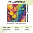thumbnail image 2 of Colorful Abstract Pattern Square Fitted Tablecloth with Elastic Edge,Square Table Cover,Washable Elastic Table Cover for Home Kitchen Party Decor 34"x34", 2 of 6
