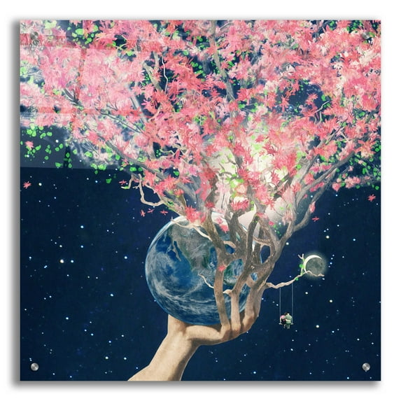 Epic Art 'Love Makes The Faith Bloom' by Paula Belle Flores, Acrylic Glass Wall Art, 24"x24"