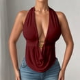 thumbnail image 2 of JIAYUE Women's Tank Tops Solid Color Backless Sleeveless Deep V Neck Slim Fit Summer Sexy Casual For Party Night Daily Wear Trendy Female Camisole, 2 of 6