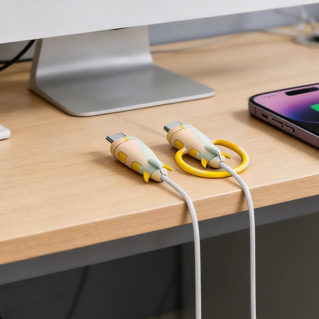 shyuyusa 2 In 1 Data Cable Protector Silicone Anti Breakage Sleeve For Charging Cord Storage And Daily Accessory