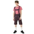 thumbnail image 3 of TOOYOU Boys 2-Piece Outfits Sets Summer Print Cotton The Oktoberfest Short Sleeve Shirt Suspender Pants Skirts Socks Outfits Clothes Durable Clothing Sets For Boys Size 10-12 Years Red, 3 of 3