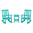 thumbnail image 3 of WestinTrends Malibu 3-Piece Kids Outdoor Rocking Chairs Set With Kids Square Side Table, Turquoise, 3 of 14