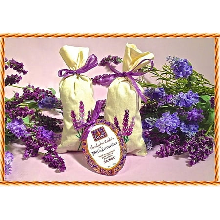 Christopher Radko's Hudson Organics Wild Lavender Bud Hand Embroidered Linen Sachet
