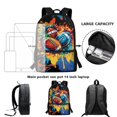 thumbnail image 3 of Jeiento Football 17 Inch Kids Backpack 5 Pcs Set for Boys Lightweight Breathable School Bag with Lunch Bag, Pencil Case and Bookmarks for 9-12 Years Old, 3 of 8