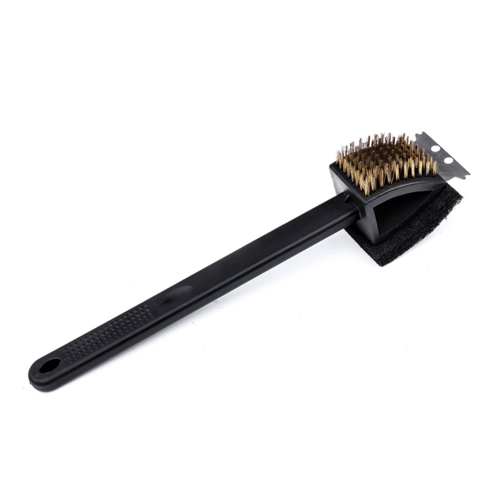 15" Barbecue Grill BBQ Brush Scraper Scrubber 3 in 1 Cleaning Tool