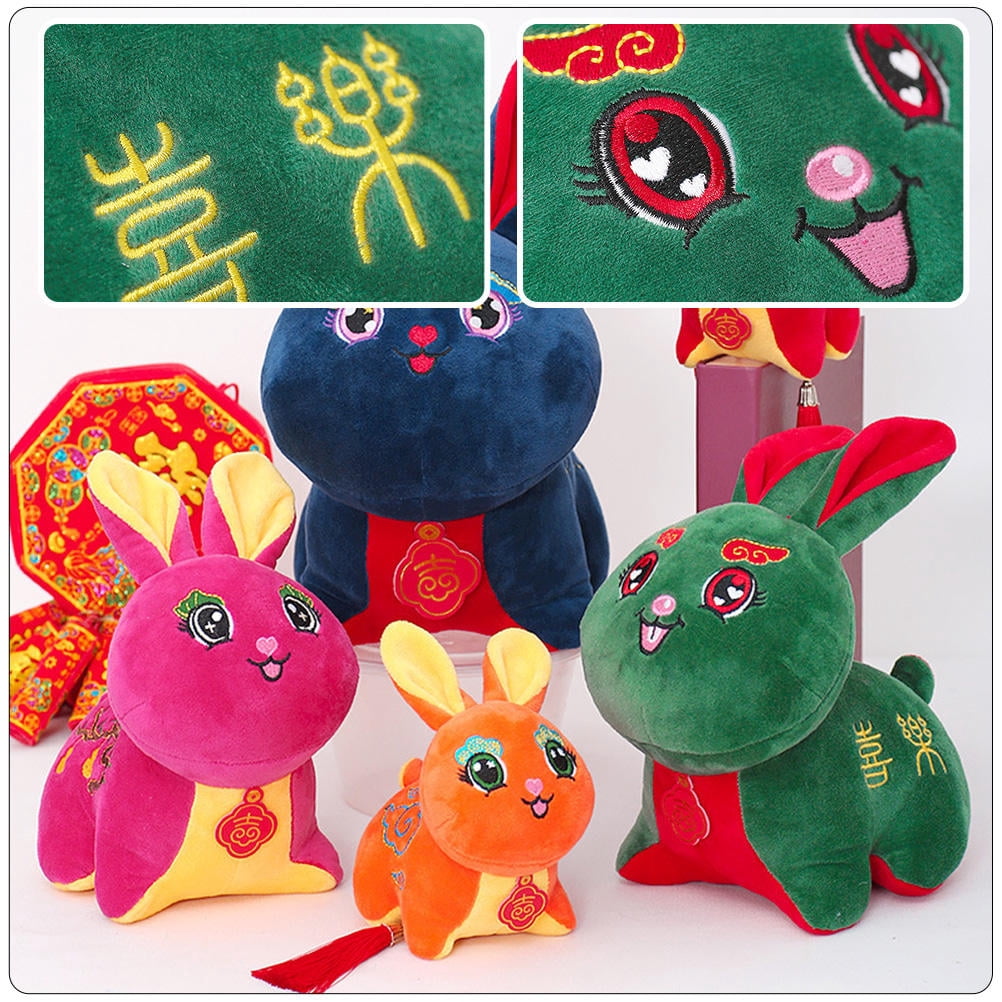 LEORX 5pcs Stuffed Bunny Decoration Soft Plush Rabbit Toys for Car Hanging