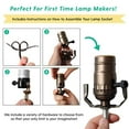 thumbnail image 3 of Makely Lamp Wiring Kit - Make or Repair an Old Lamp with a Lamp Wire Kit - Antique Brass Socket - 12 Foot Long Brown Cord - DIY Lamp Making Kits Allow You to Build Your Own Lamp - 2 Pack, 3 of 9