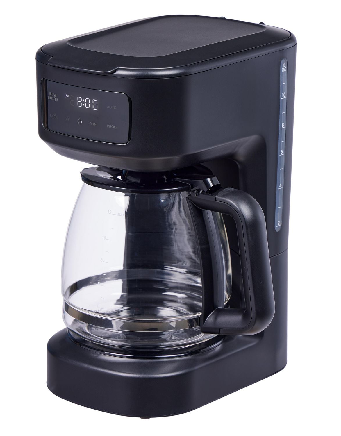 Mainstays Programmable 12 Cup Coffee Maker with Touchscreen, Black, Mainstays 12 Cup Programmable Black