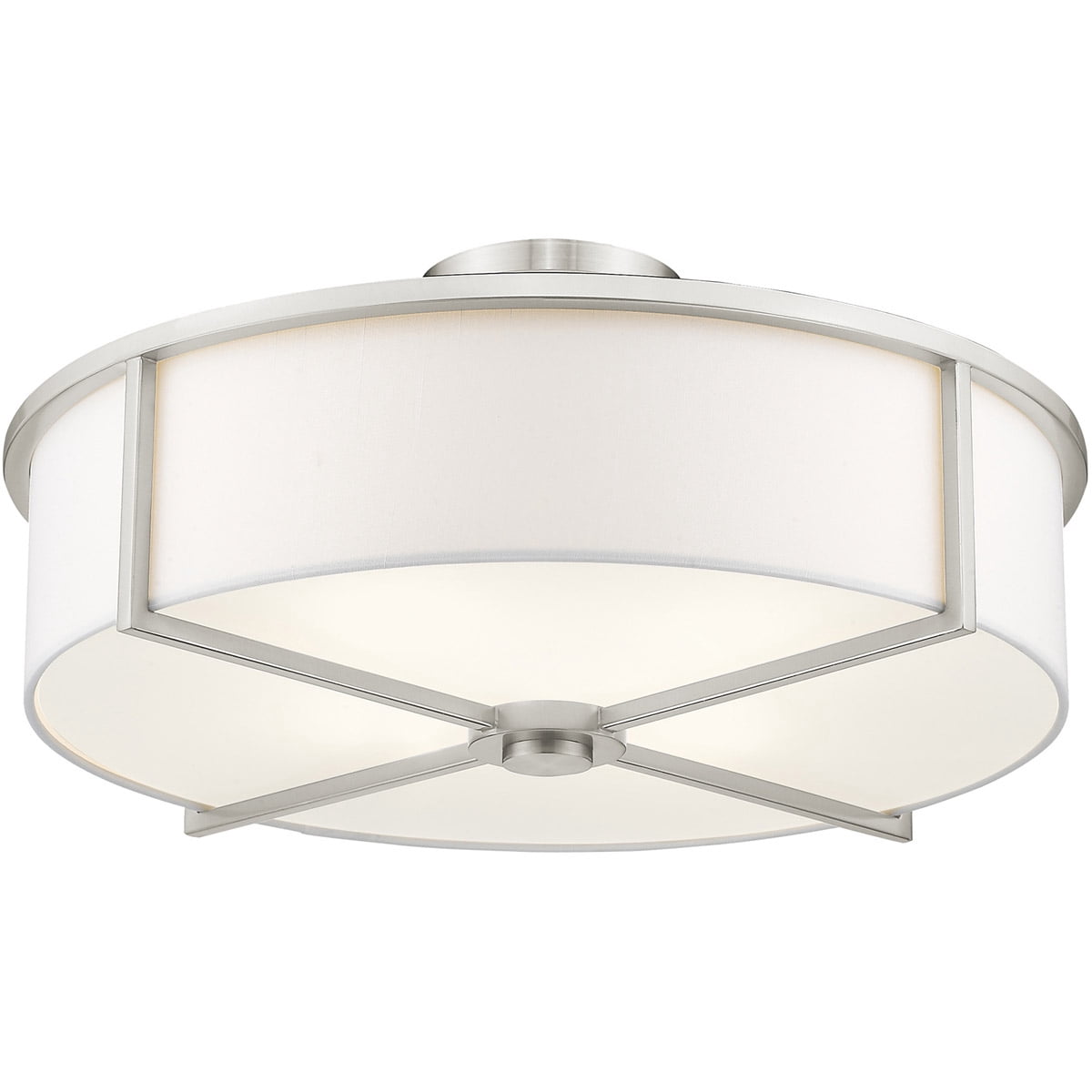4 Light Brushed Nickel Ceiling Light fixture with Steel base material