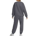 thumbnail image 4 of LEKODE Sweat Pants and Hoodie Set Women Matching Sweat Set Two Piece Tracksuit for Women Crop Tops Wide Leg Pant Sets Sports Jacket with Pocket Hoodie Sets Summer Outfits for Women Dark Gray M, 4 of 7