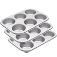 thumbnail image 1 of Molde para hornear muffins TQEHS de 6 tazas de acero antiadherente, 1 of 6