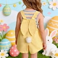 thumbnail image 7 of Lullu Little Girls Cute Rabbit Ear Overall Shorts Casual Sleeveless Romper, Sizes 5-6, 7 of 7
