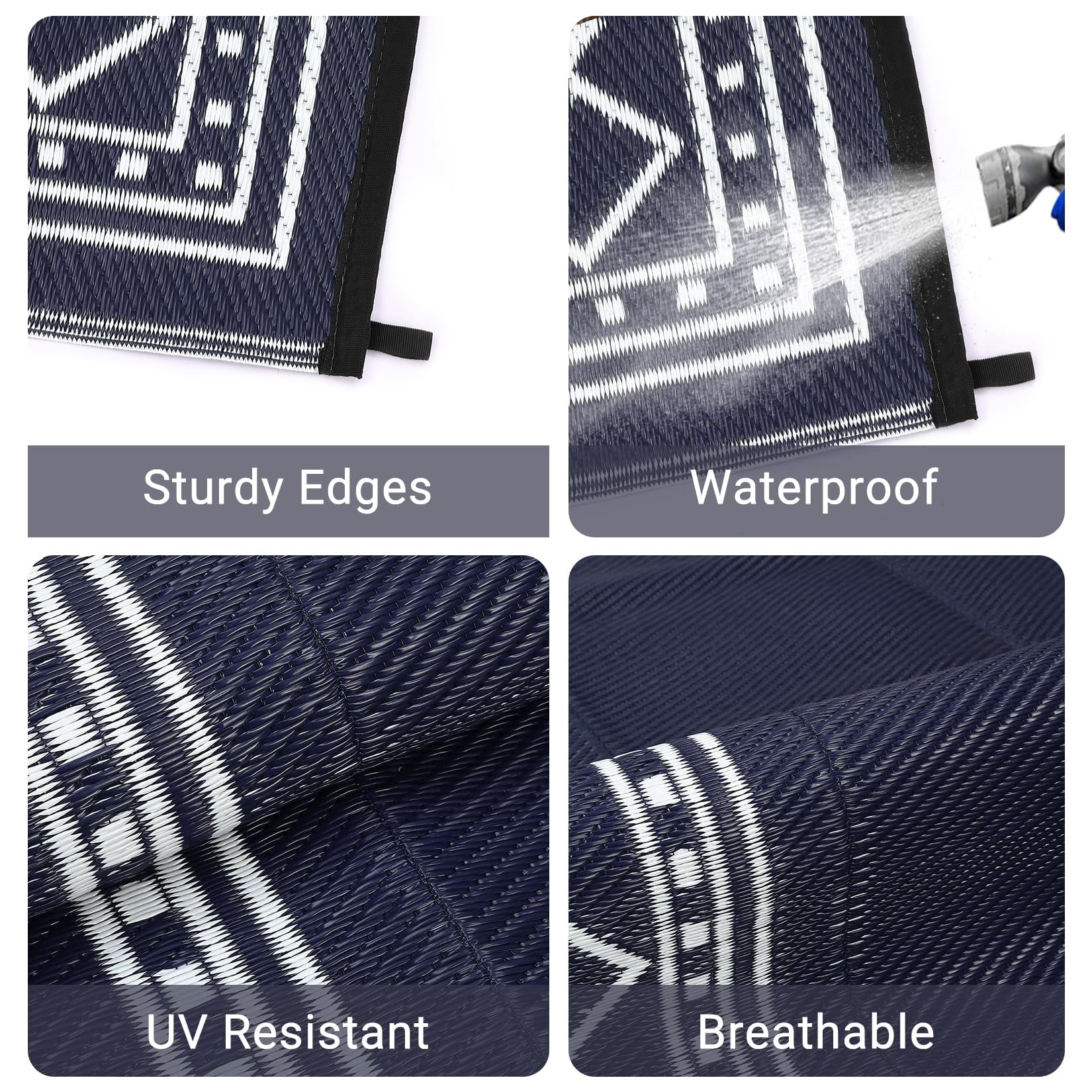 Outdoor Rug 8x10 Plastic Straw Rug Waterproof Patio Rug,Reversible Rug,Foldable Lightweight Outdoor Carpet with Storage Bag,4 Stakes,Outdoor Mat Reversible Camping Carpet Camping Mat for Deck,Garden