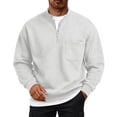 thumbnail image 2 of Men's Quarter Zip Sweatshirt Stand Collar Pullover Top with Chest Pocket Relaxed Fit Casual Fall Sweatshirts, 2 of 6