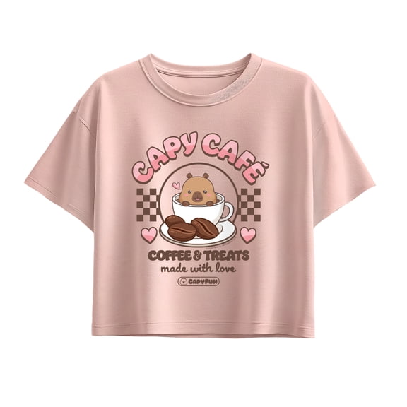 CapyFun - Capybara Capy Cafe - Youth Girls Boxy T-Shirt