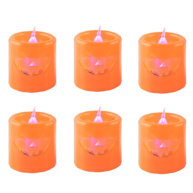Paquete de 6 velas ligeras de Halloween, luces LED con pilas, sin llama, para Halloween