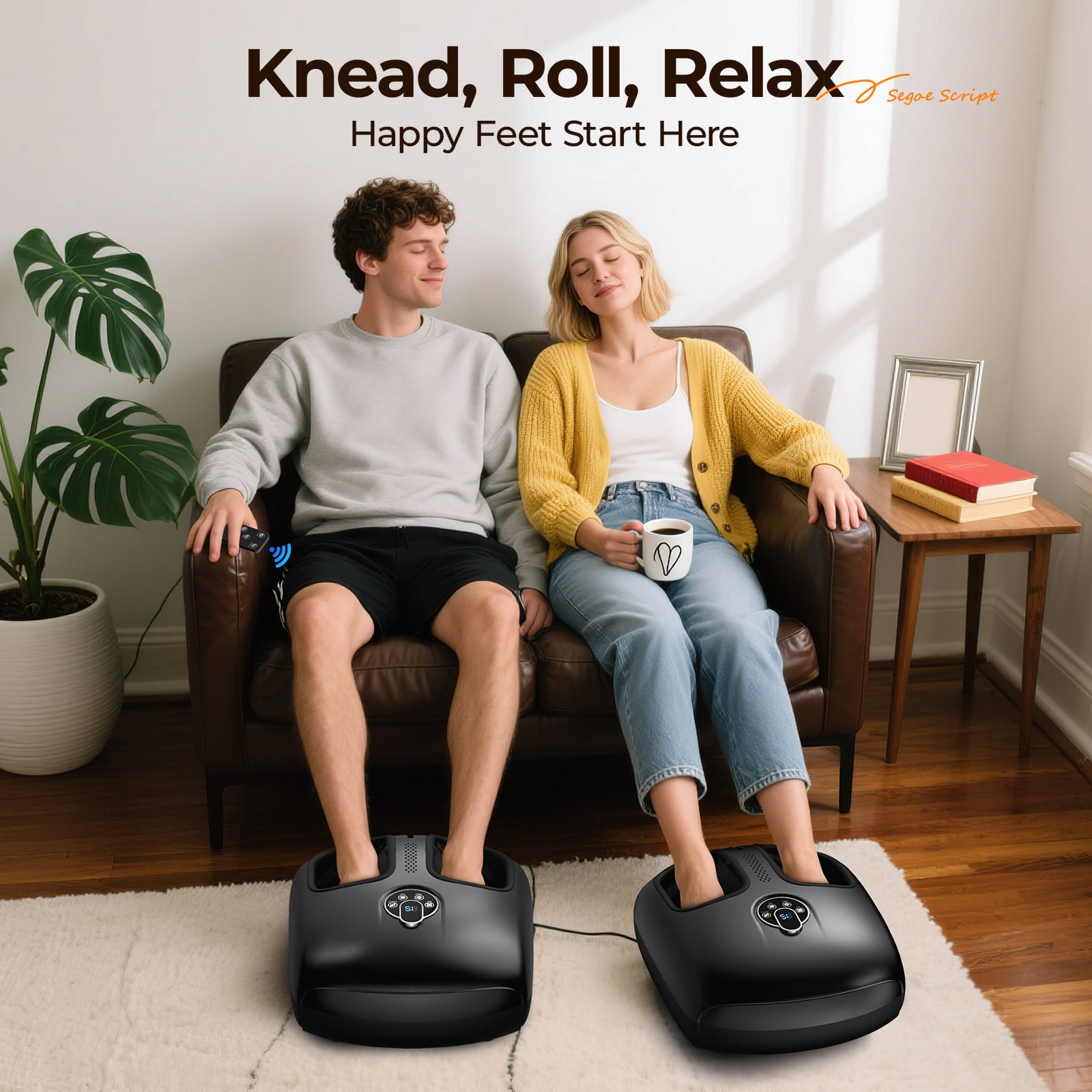 Anqdy Foot Massager with Heat for Neuropathy Tired Foot Blood Circulation, FSA HSA Eligible,Black, Birthday Gifts for Mom Dad Men