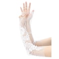thumbnail image 4 of INSPIRE CHIC Women's Lace Floral Mesh Gloves Female Pearl Bowknot Polka point Wrist Fingerness Length Sleeves for Elegant Bridge Wedding Evening Party White15, 4 of 6