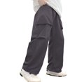 thumbnail image 4 of RUTAYY Toddler Boys Kids Summer Casual Cargo Pants Solid Color Loose Sweatpants Trousers For Sports Activewear（4-12 Years） Cozy Infants Pants, 4 of 4