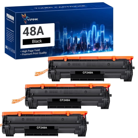 Vipink Compatible for HP CF248A 48A Toner Cartridge LaserJet Pro M15w MFP M29w M28w M15a M16a M16w M28a M29a M15 M29 M28 M16 Printer Ink (3-Pack Black)