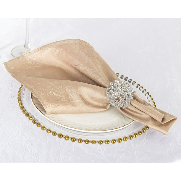 Wedding Linens Inc. (10pcs) 20"x 20" Crushed Crinkle Taffeta Napkins