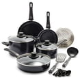 thumbnail image 1 of GreenLife Juego de 12 ollas de cocina antiadherentes de cerámica saludable con agarre suave y sartenes para freír, sin PFAS con utensilios de cocina y tapa, apto para lavavajillas, negro, 1 of 5
