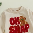 thumbnail image 3 of Toddler Baby Girl Boy Christmas Outfit Gingerbread Man Embroidery Sweatshirt Top Pants Set Fall Winter Xmas Holiday Clothes, 3 of 8