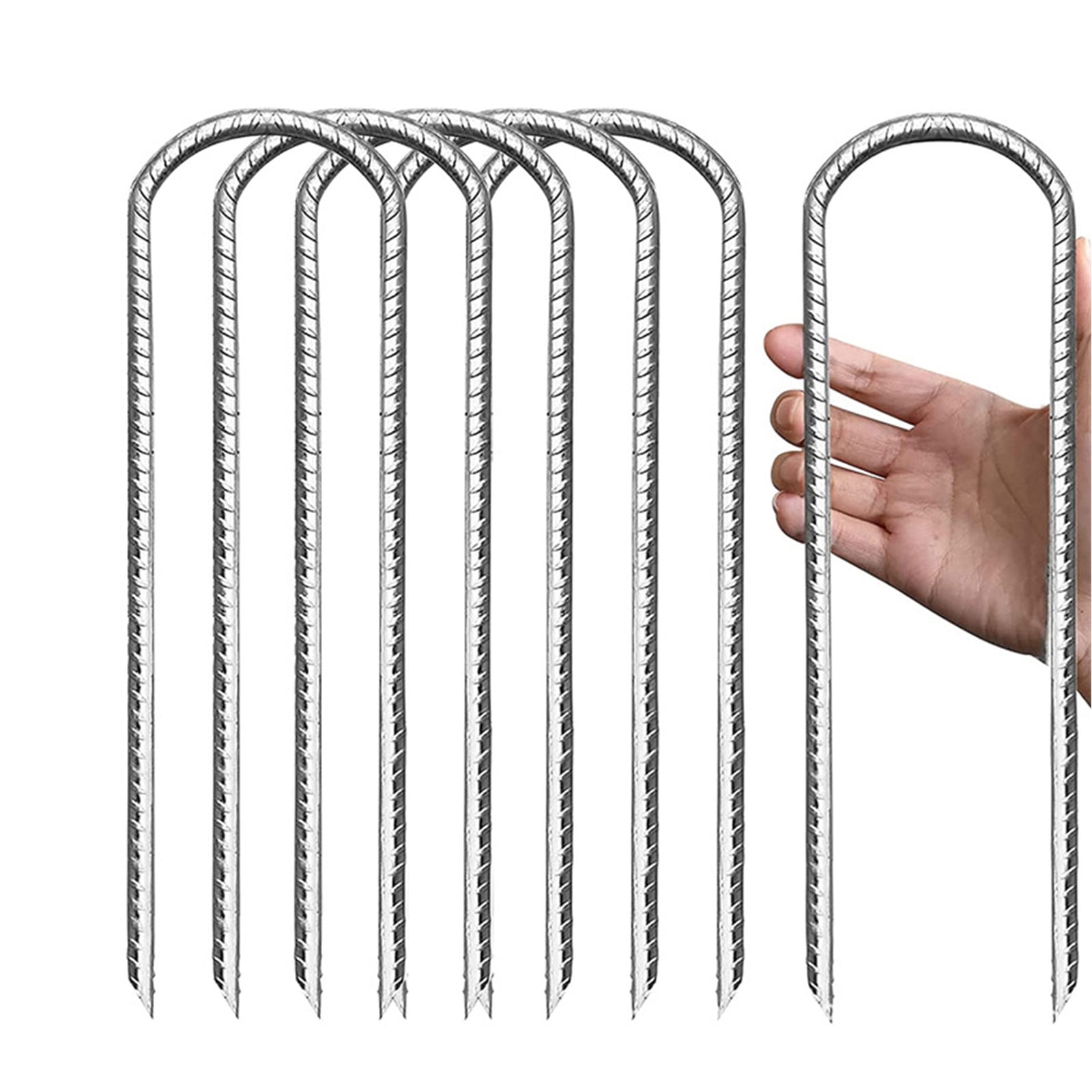 6pcs Ground Anchors Steel Fixing Tool Steel Ground Stakes Garden Stake Peg Resistant for Tents & Canopies