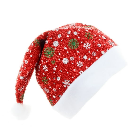 Dvkptbk Christmas Hat, Santa Hat, Xmas Holiday Hat for Adults, Unisex Velvet Comfort Cap Christmas Decorations on Clearance