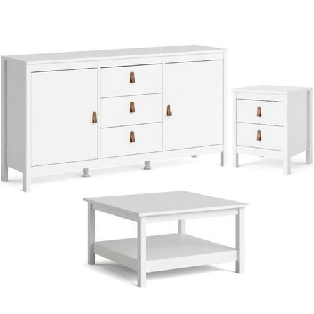 Home Square 3 Piece Furniture Set with Nightstand Sideboard & Coffee Table