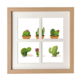 thumbnail image 1 of Cactus Succulents Potted Illustration Frame Wall Tabletop Display 4 Openings Picture, 1 of 3