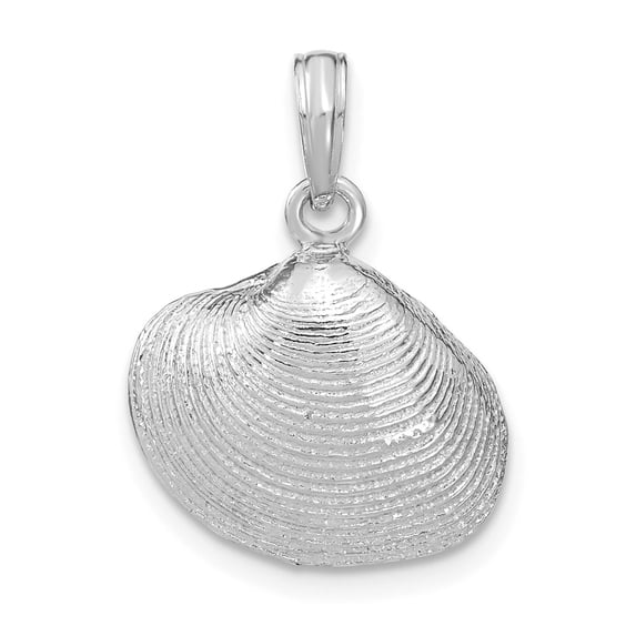 FB Jewels 14K White Gold Medium Clam Shell Pendant