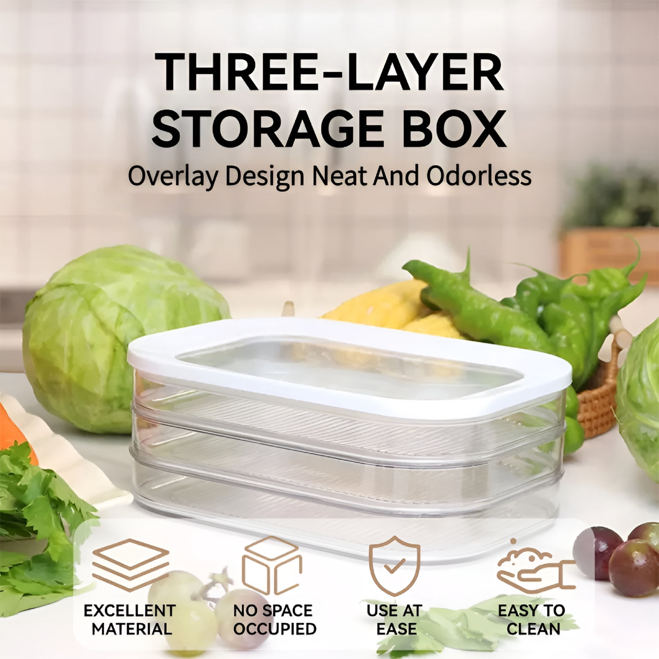 ACDANC Deli Meat Container for Fridge,Stackable Food Boxes with Lid,Cold Cuts & Lunch Meat organizer,Meal Prep Containers for Cheese,Bpa-Free 3 Layers