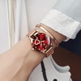 thumbnail image 6 of OLEVS Ladies Watches Rose Gold Mesh Strap Fashion Dress Japanese Quartz Waterproof Luminous Female Watches for Women Red Dial, 6 of 13