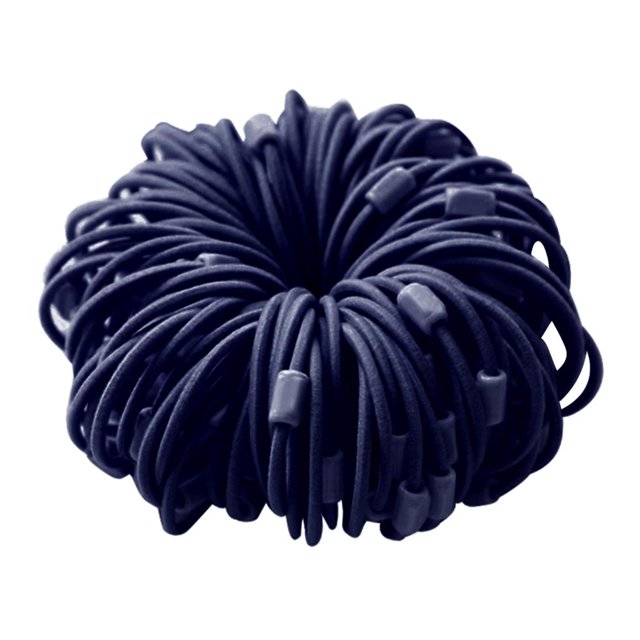 100pcs Goma de cabellero Elástico Cintas para el cabellero Negro para Mujer Niñas