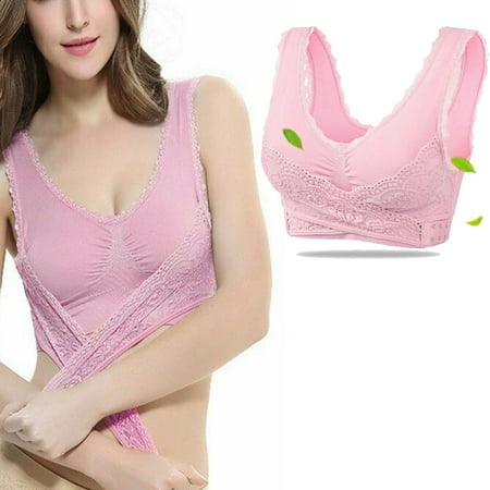 

Seamless Magic Wireless Lift Bra Front Criss Cross Side Buckle Lace Sexy Bust