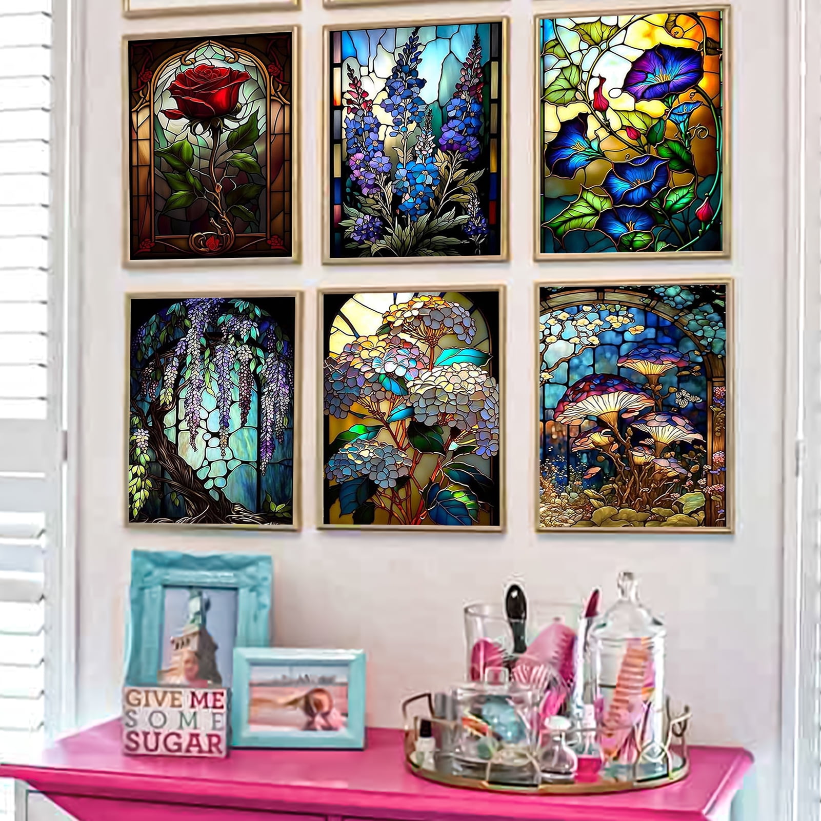 JYLMOOD 6pcs Paint by Numbers for Adults Kits, DIY Easy Painting by Numbers for Gift Home Wall Decoration 25x35cm Frameless