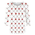 thumbnail image 5 of Mceream Womens 3/4 Sleeve Crew Neck T-Shirts Causal Dressy Oversized Valentina's Day Spring Shirts Love Heart Raglan Tops Tunic Top Loose Fit Graphic Tee Plus Size Camisa De San Valentin Mujer S, 5 of 5